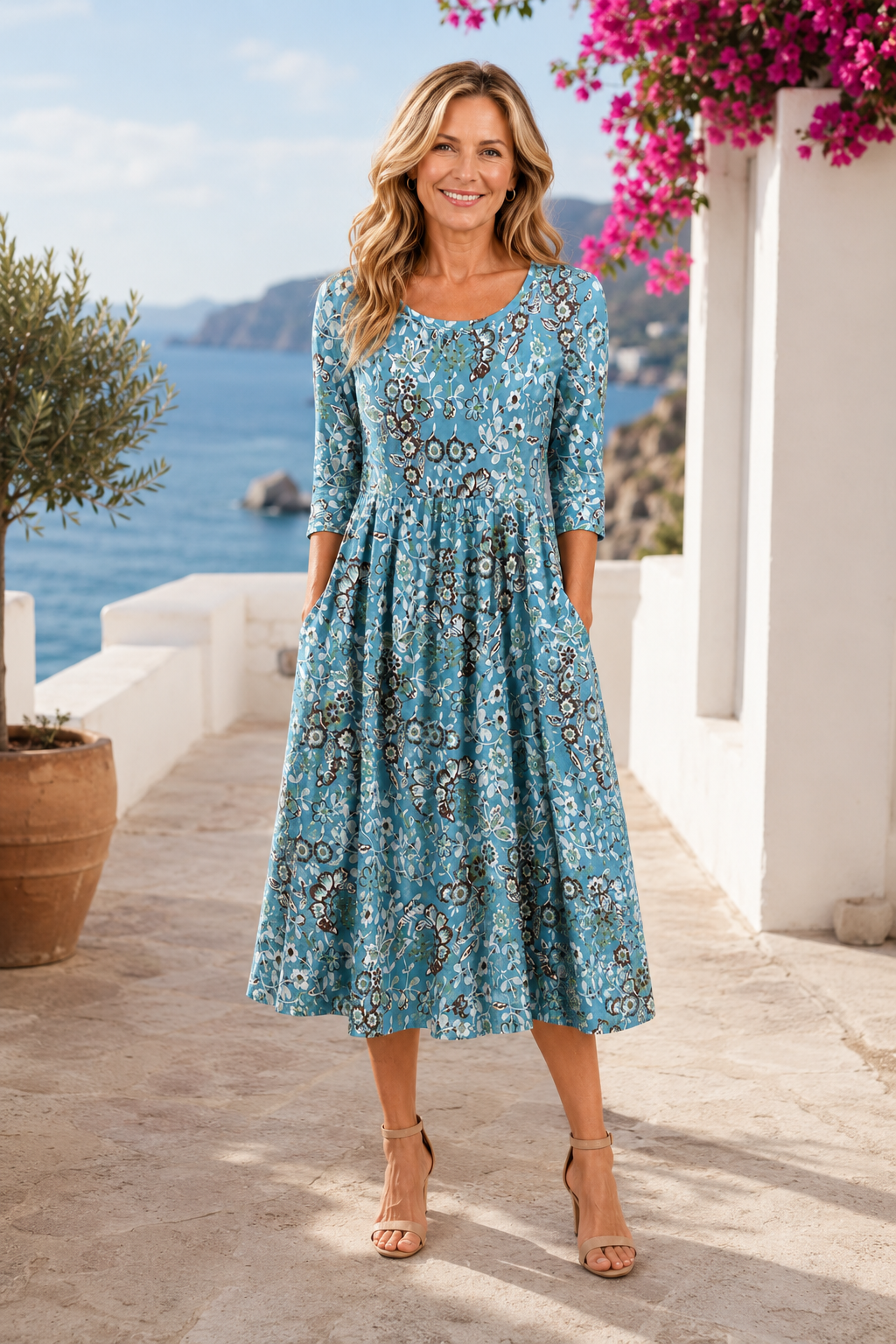 Celeste | Printed Midi Dress