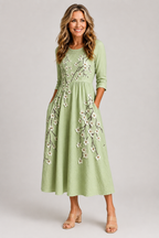 Elowen | Embroidered Midi Dress