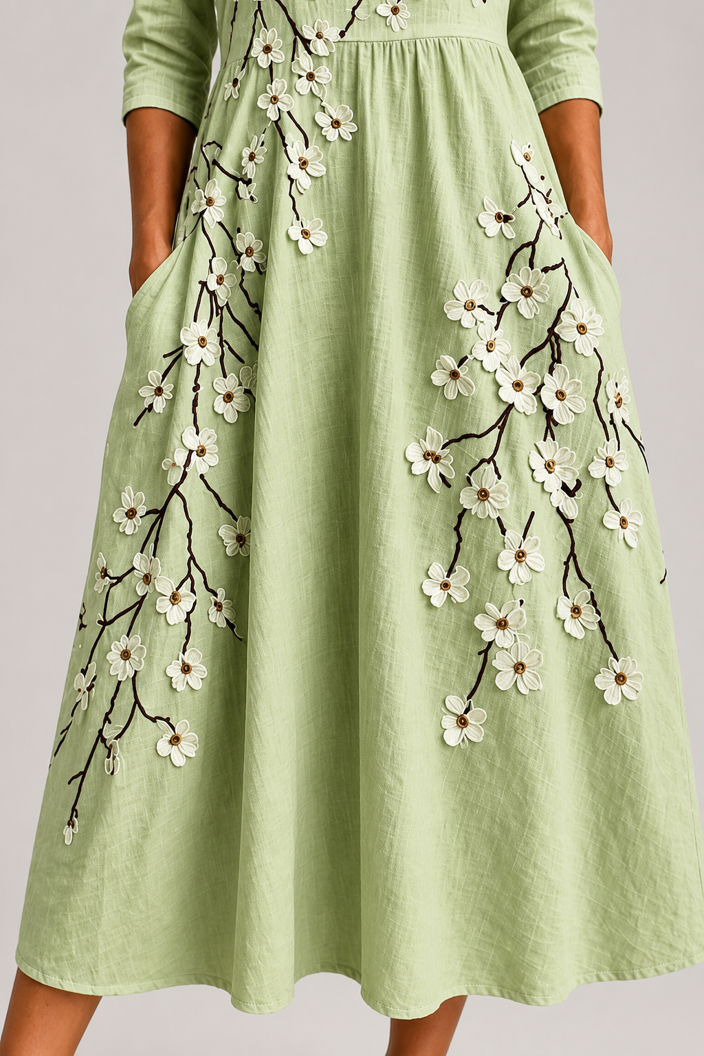 Elowen | Embroidered Midi Dress