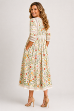 Florina | Floral Lace Midi Dress