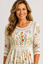 Florina | Floral Lace Midi Dress