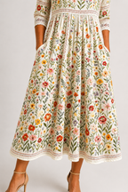 Florina | Floral Lace Midi Dress