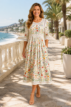 Florina | Floral Lace Midi Dress