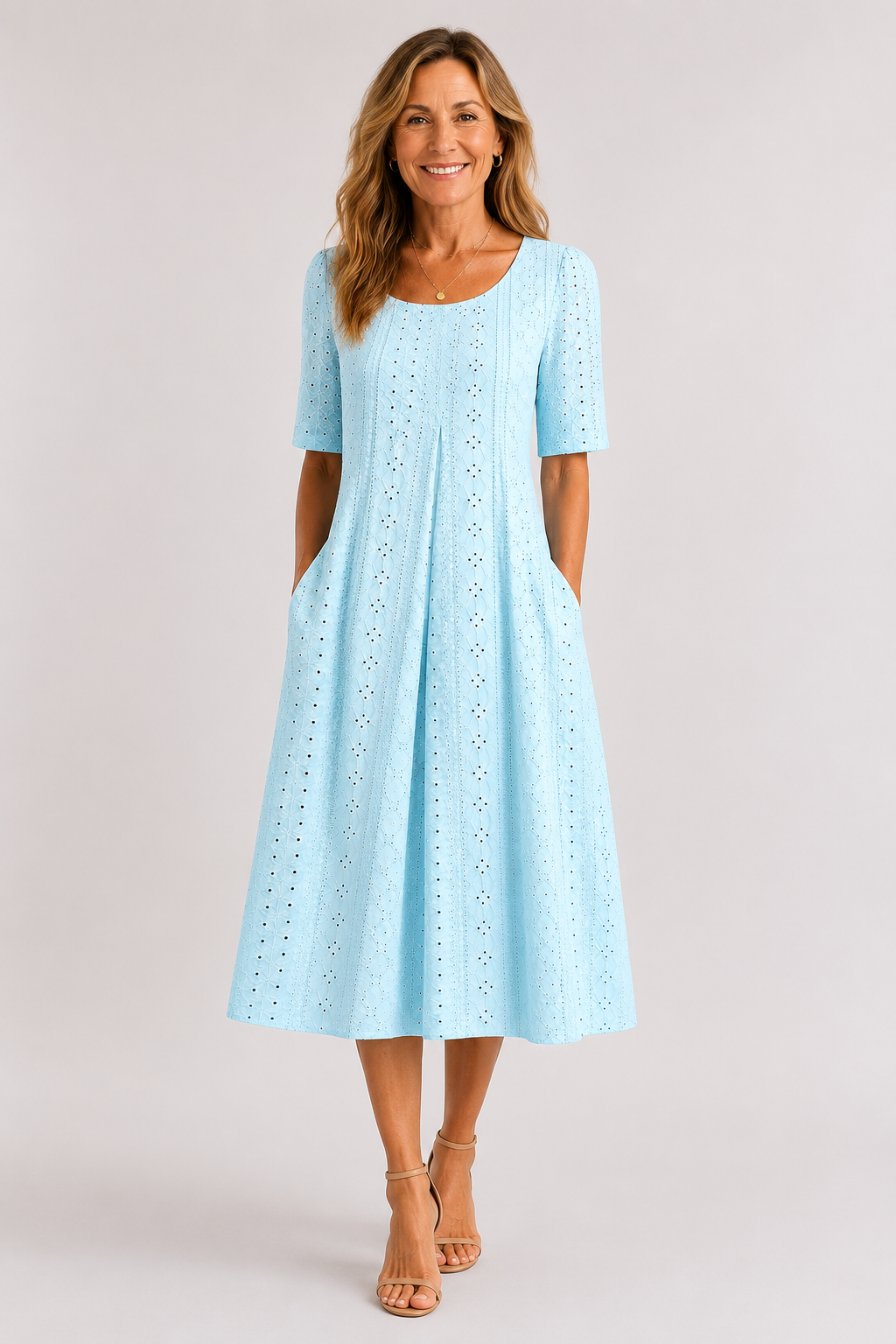 Coralie | Eyelet Midi Dress