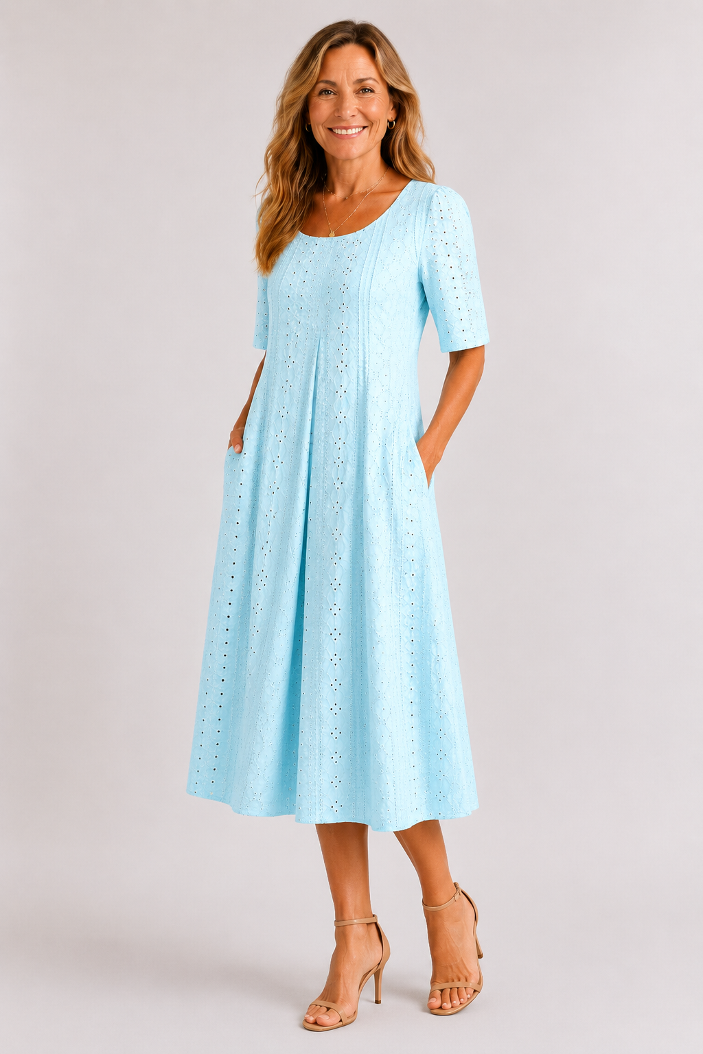 Coralie | Eyelet Midi Dress