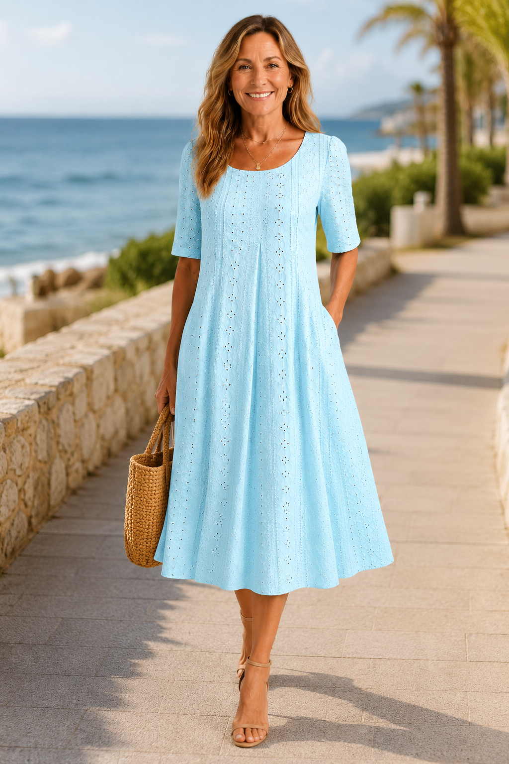 Coralie | Eyelet Midi Dress