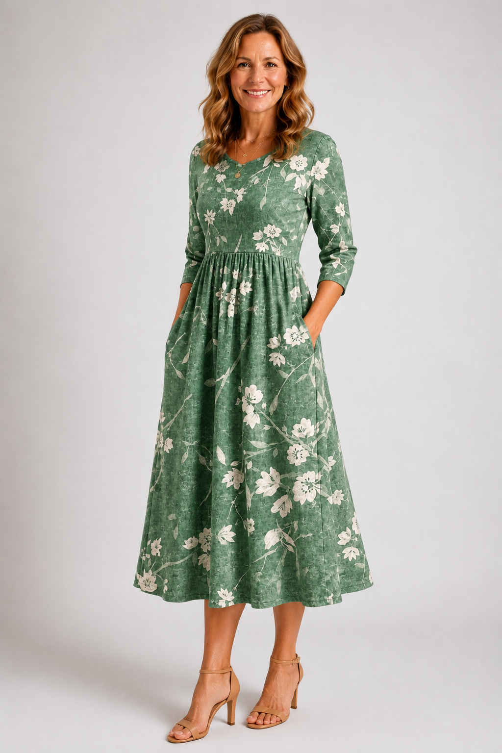 Sylvie | Sage Floral Midi Dress