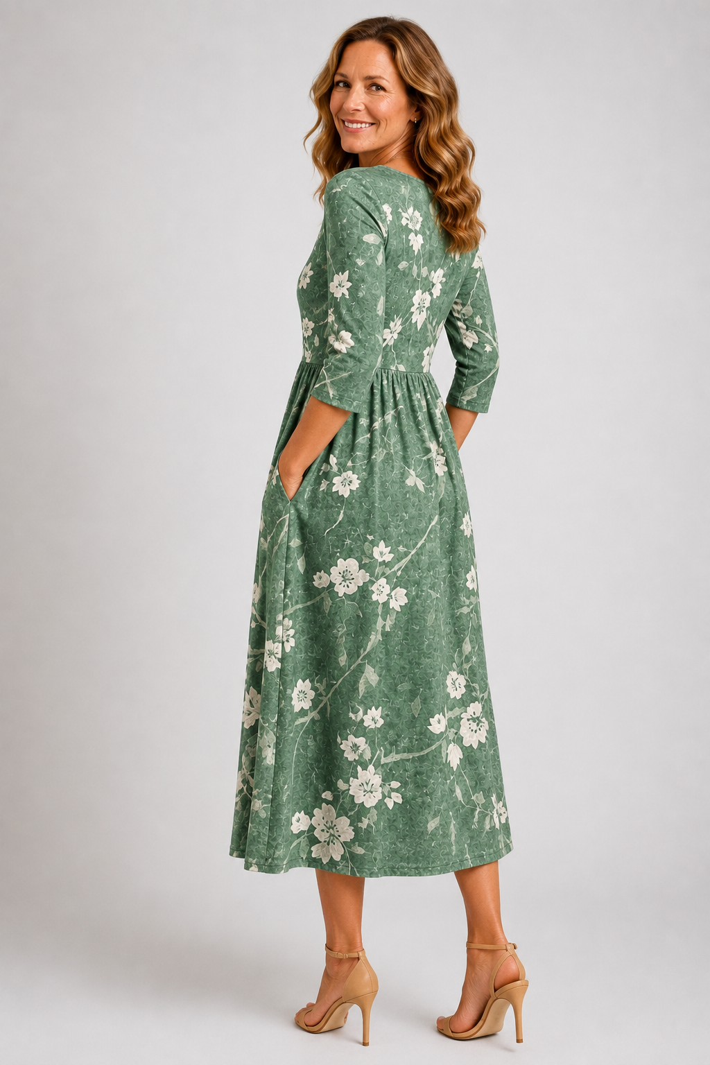Sylvie | Sage Floral Midi Dress
