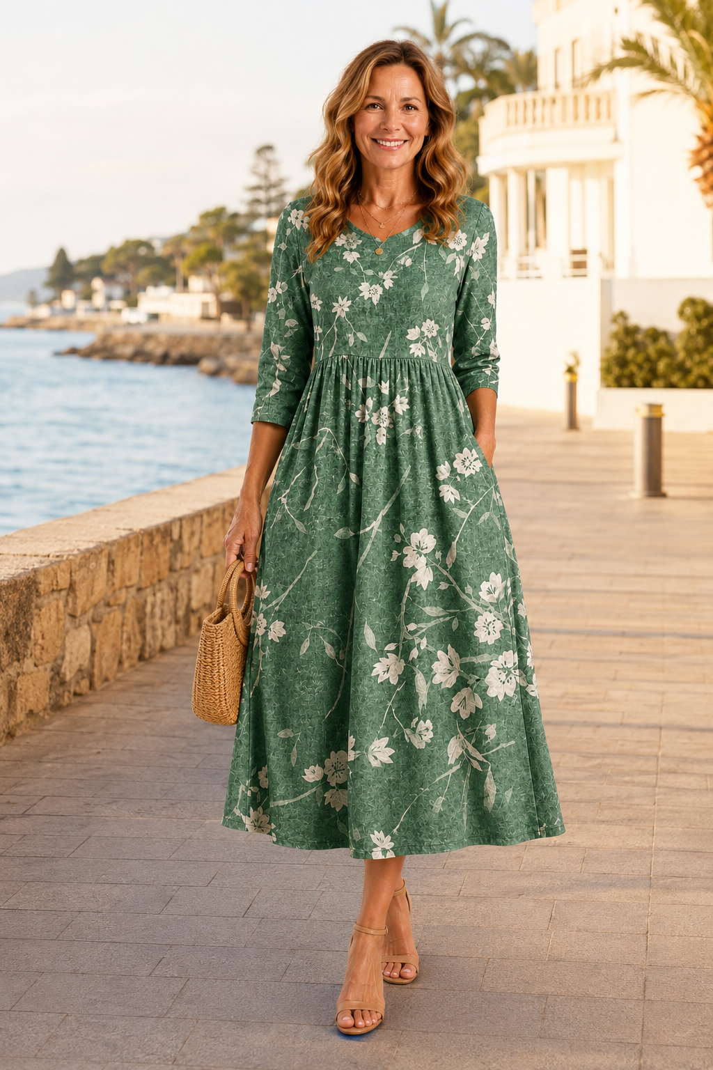 Sylvie | Sage Floral Midi Dress