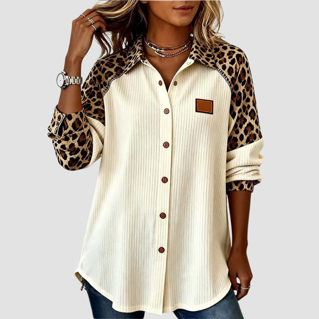 Marissa | Bold Leopard Print Button-Down Shirt