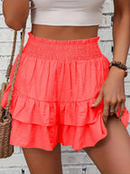 GAIL - Casual Ruffle Tiered Boho Shorts
