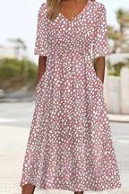 Romy | Soft Print Flared Midi Dress