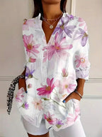 Elegant Long Sleeve With Colorful Pattern Shirt