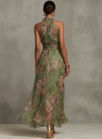 Livie | Floral Halter Maxi Dress