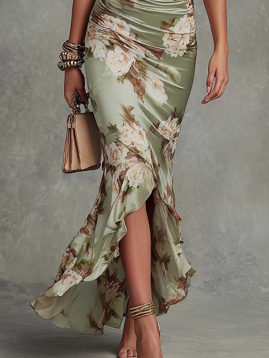 Silje | Floral Ruffle Maxi Dress
