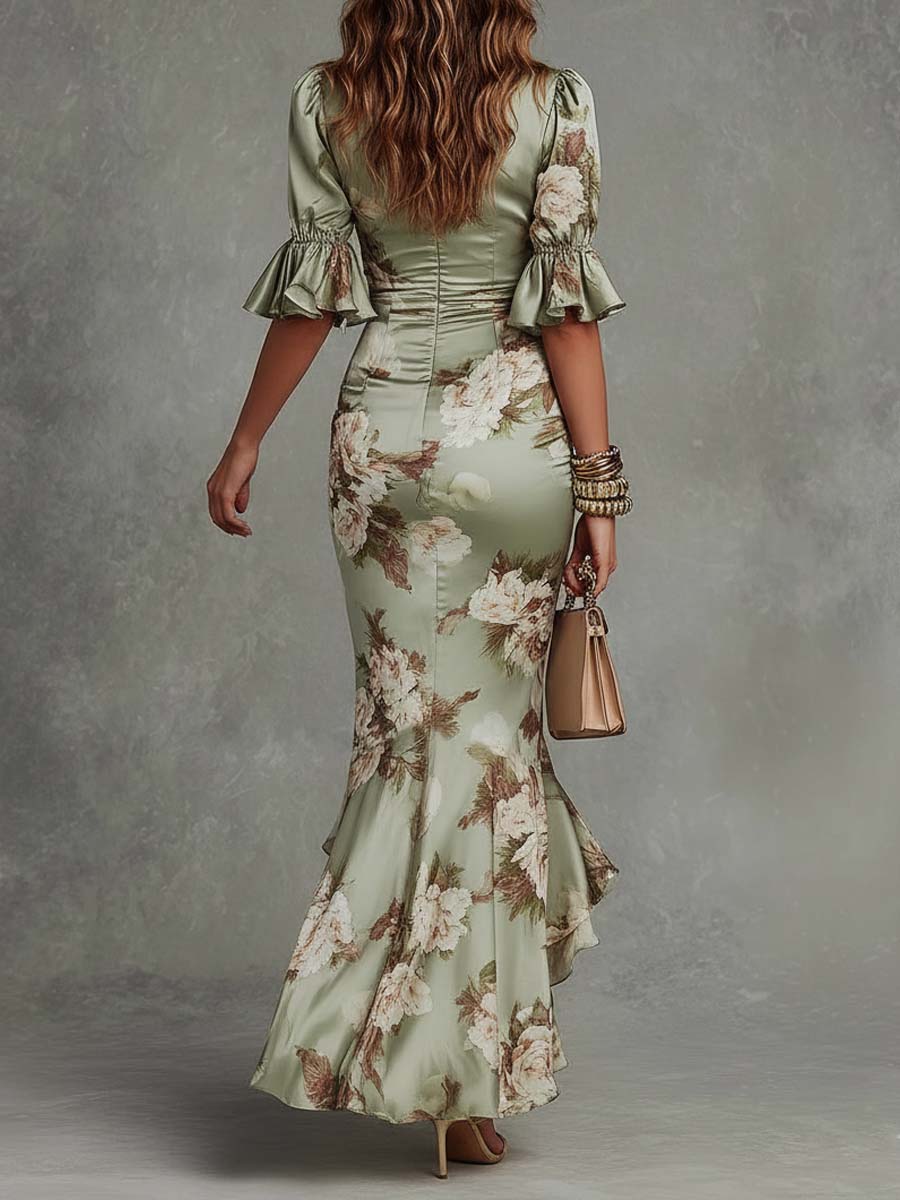 Ophelia | Floral Ruffle Maxi Dress