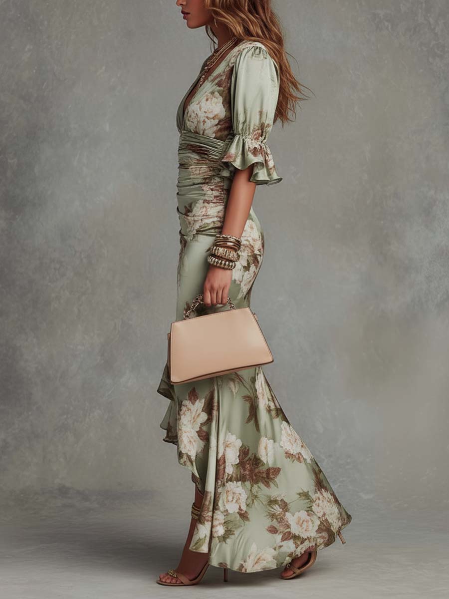 Ophelia | Floral Ruffle Maxi Dress