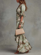 Ophelia | Floral Ruffle Maxi Dress