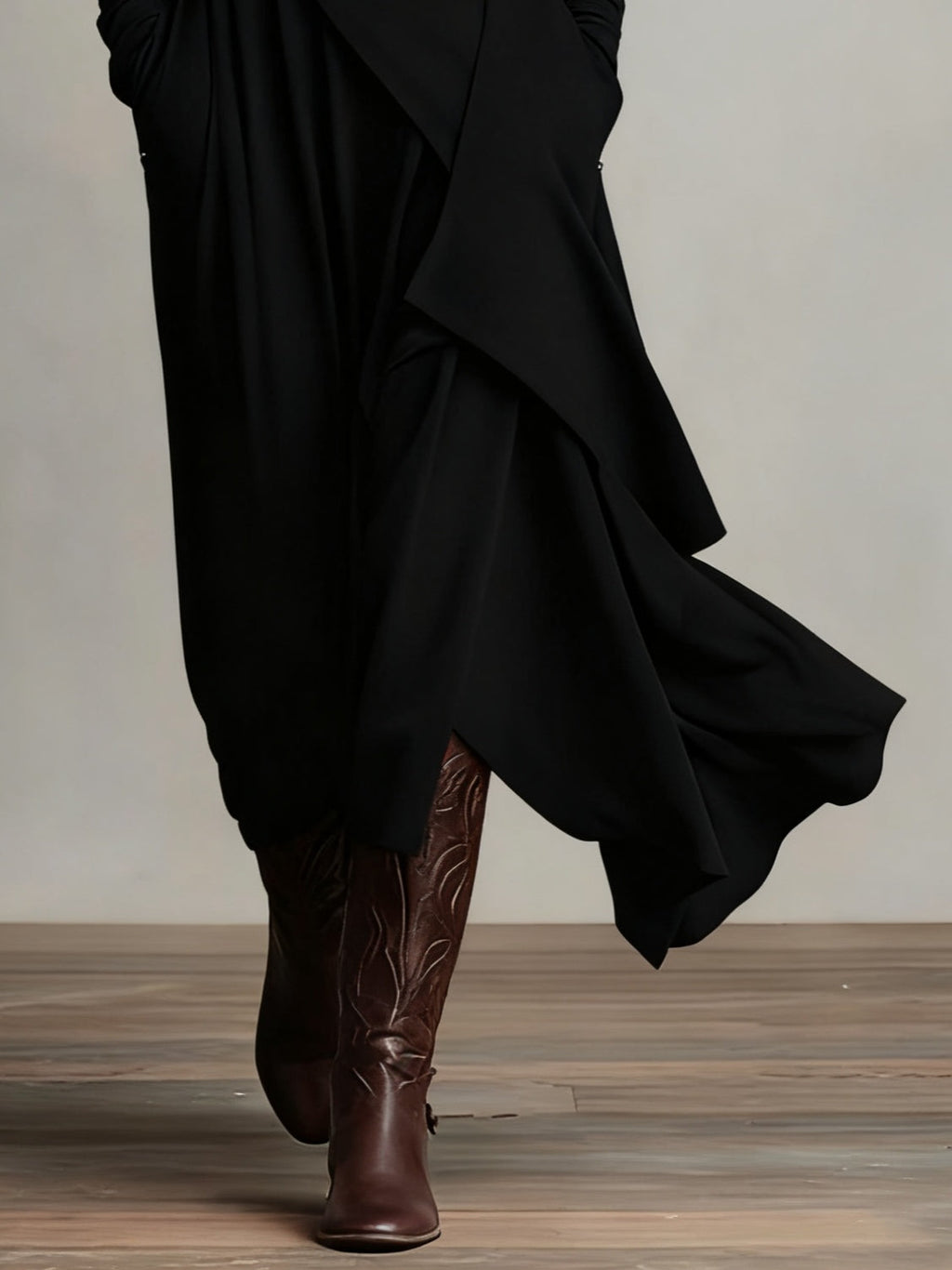 Rosalind | Draped Turtleneck Maxi Dress