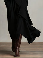 Rosalind | Draped Turtleneck Maxi Dress