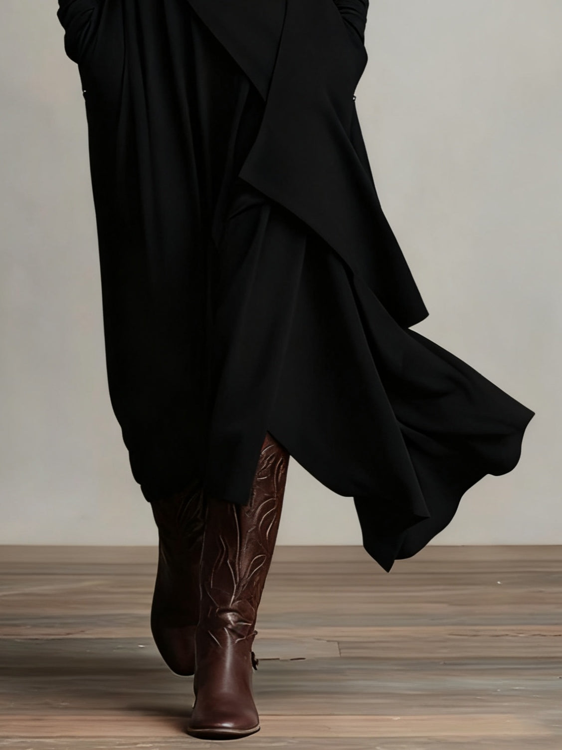 Rosalind | Draped Turtleneck Maxi Dress