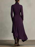 Rosalind | Draped Turtleneck Maxi Dress
