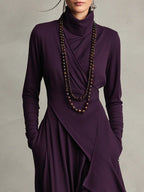 Rosalind | Draped Turtleneck Maxi Dress