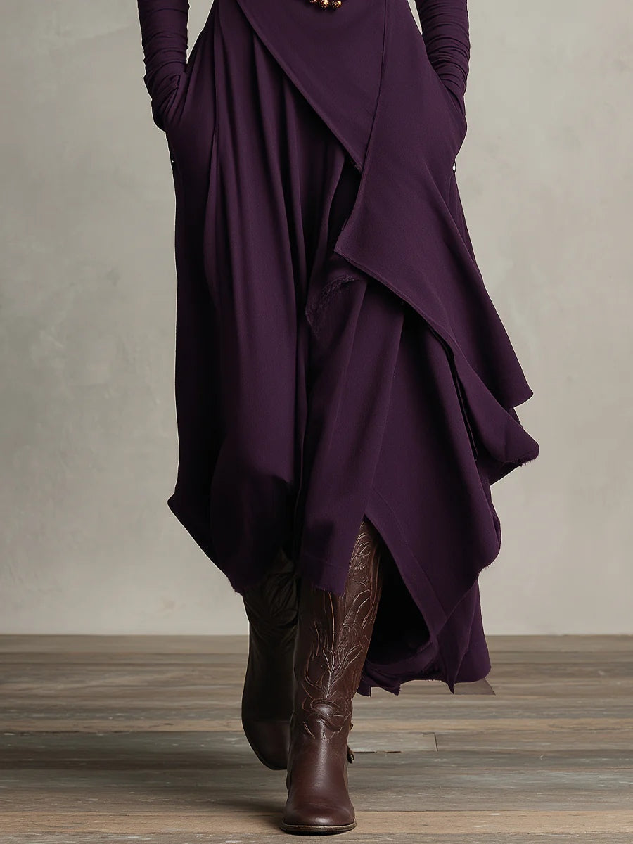 Rosalind | Draped Turtleneck Maxi Dress
