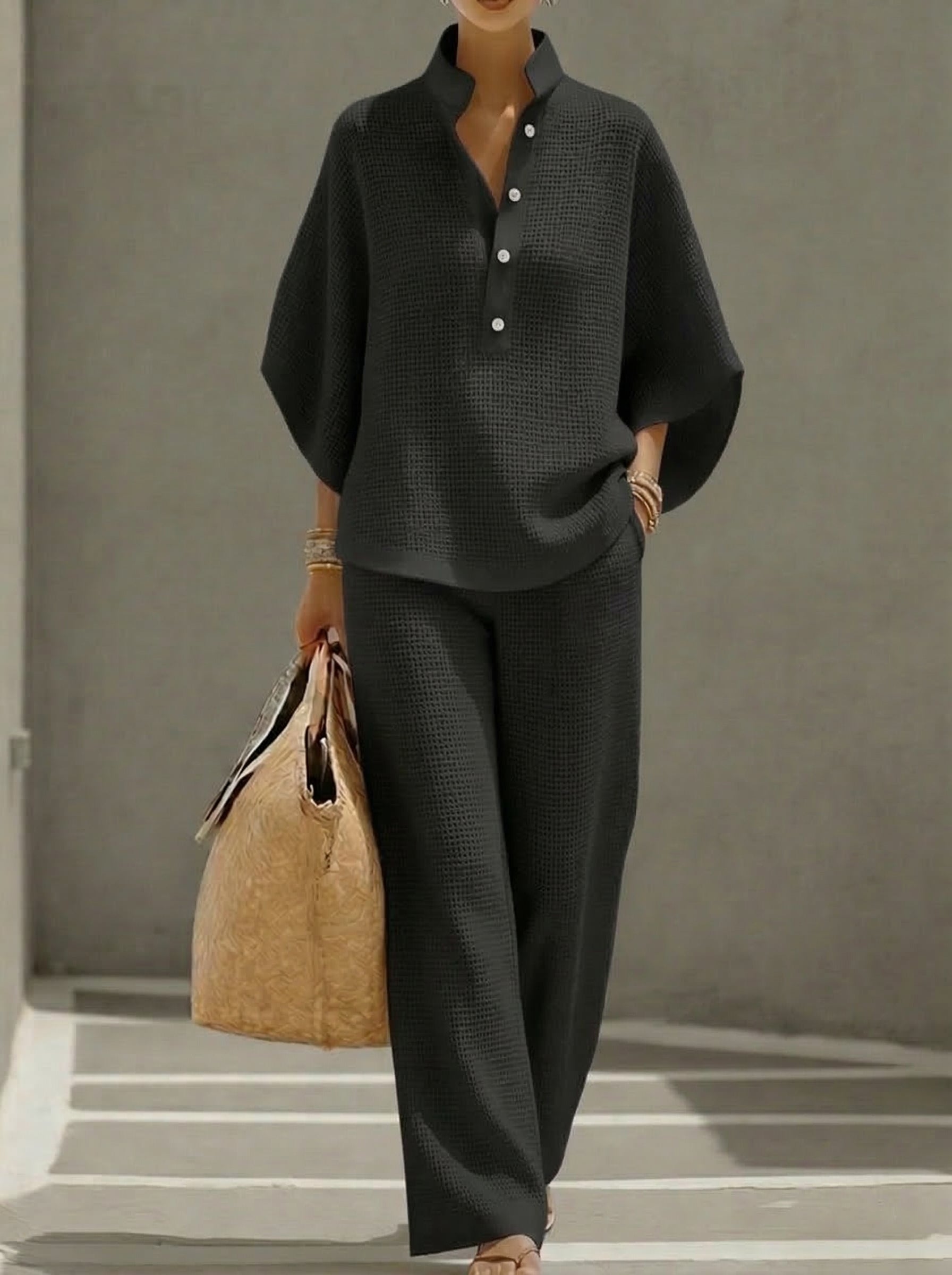 Two-Piece Women's Waffle Set