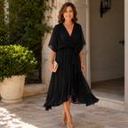 Monica | Elegant V Neck Midi Dress