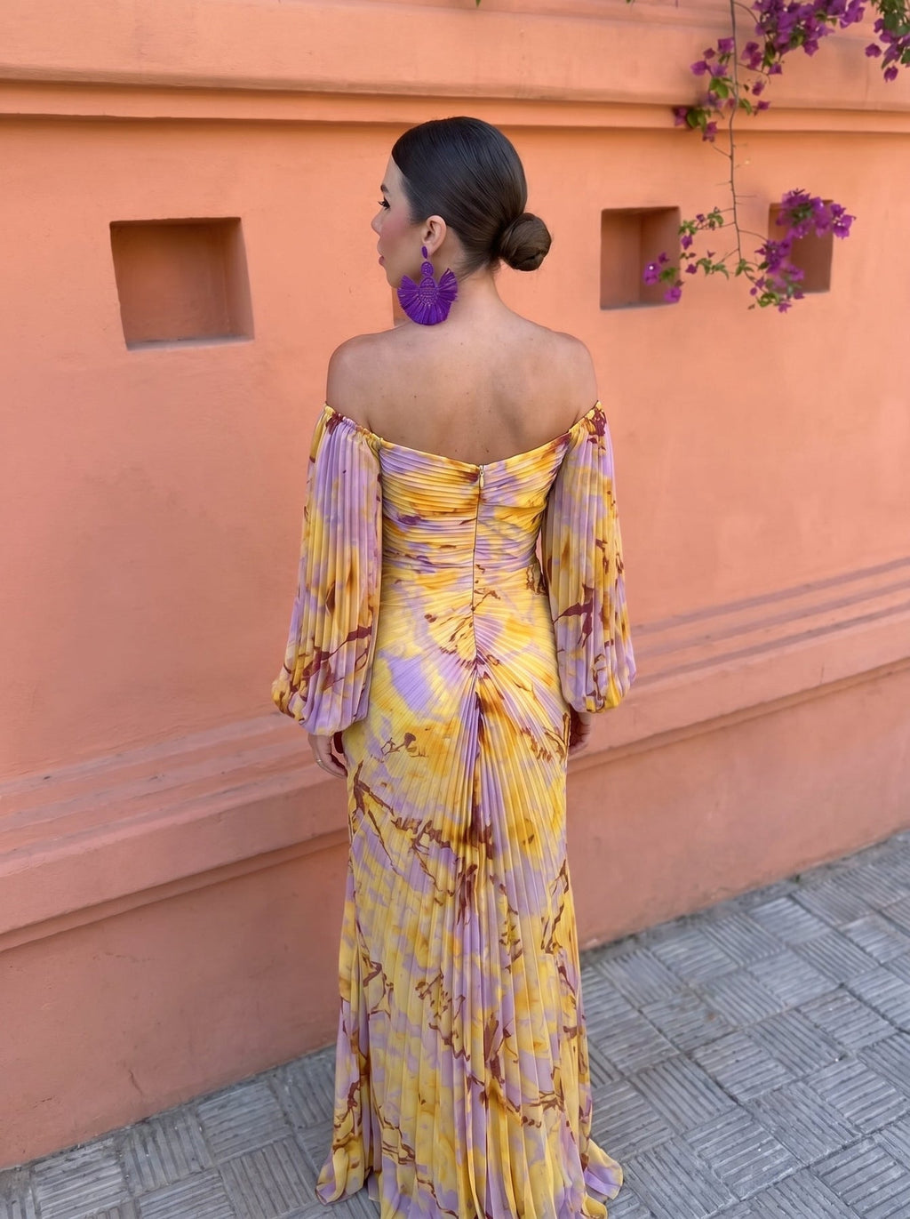 Saga | Golden Floral Maxi Dress