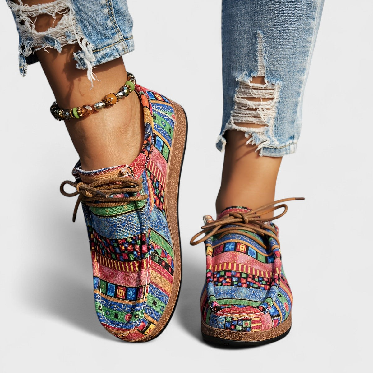 Ines | Boho Print Comfort Sneakers