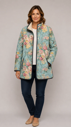 Elara | Quilted Floral Print Jacket