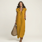 Josette | Ruffle V-Neck Maxi Dress