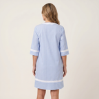 Sanina | Contrast-Trim Stripe V-Neck Shift Dress