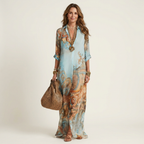 Lanie | Baroque Print Maxi Shirt Dress