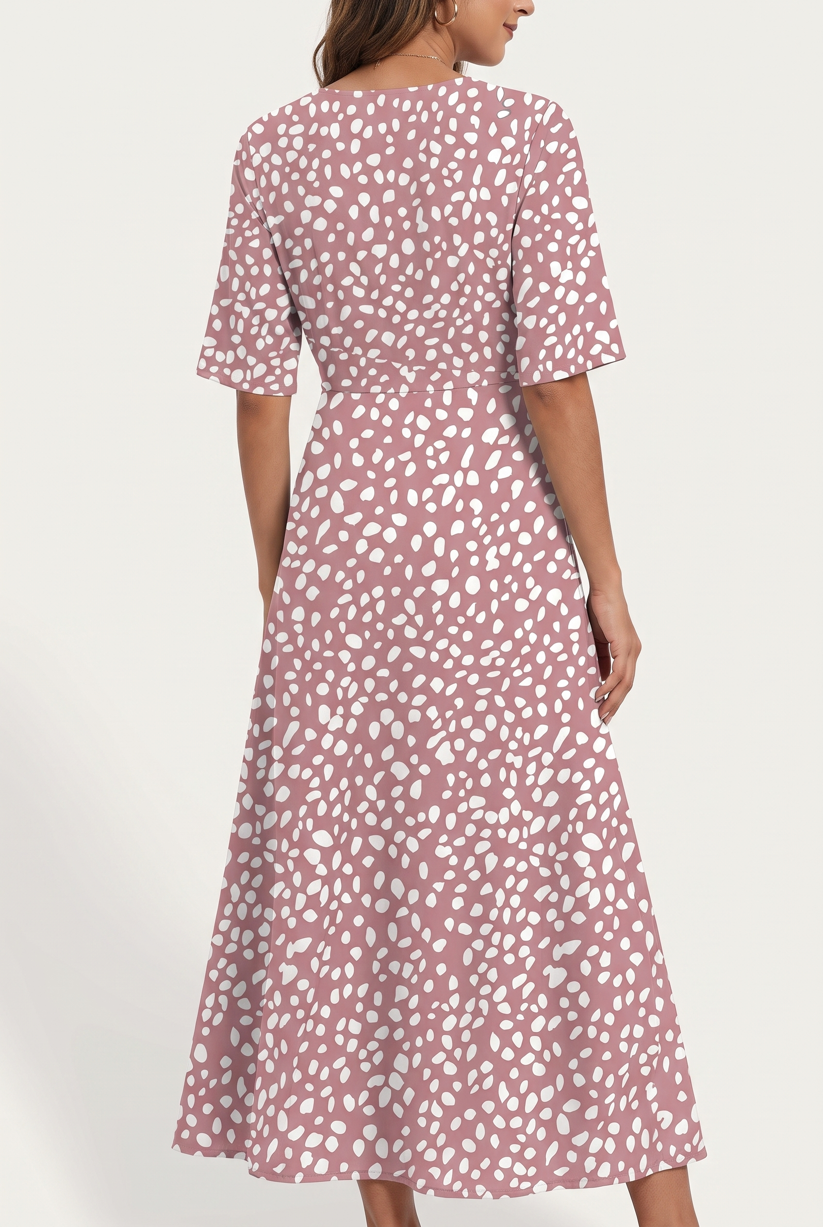 Romy | Soft Print Flared Midi Dress