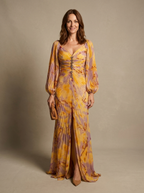Saga | Golden Floral Maxi Dress