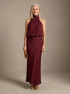 Maren | Draped Neck Midi Dress