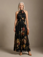 Freja | Floral Halter Midi Dress