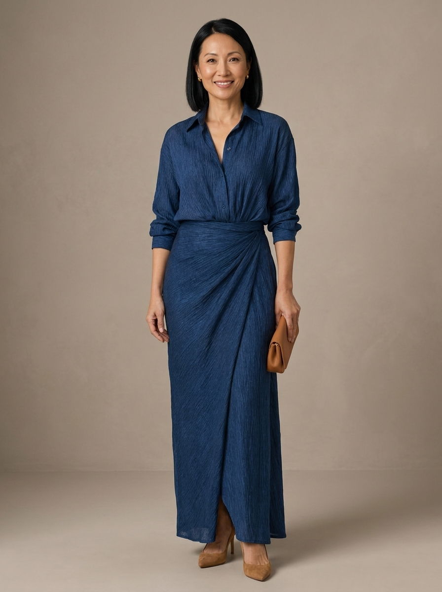 Astrid | Long Sleeve Wrap Maxi Dress