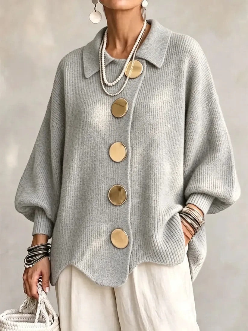 Lisette | Cozy Scalloped Hem Cardigan