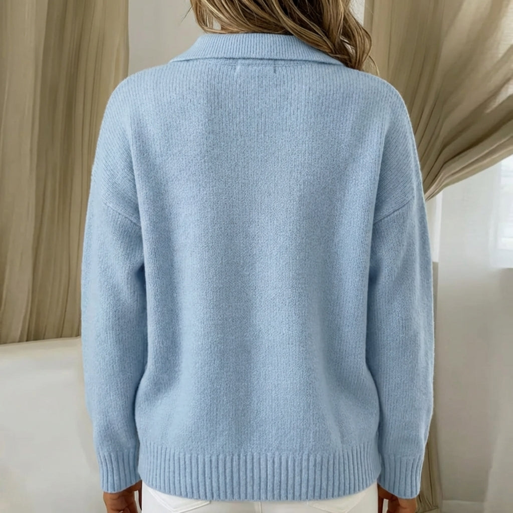 Penelope | Soft Knit Polo Sweater