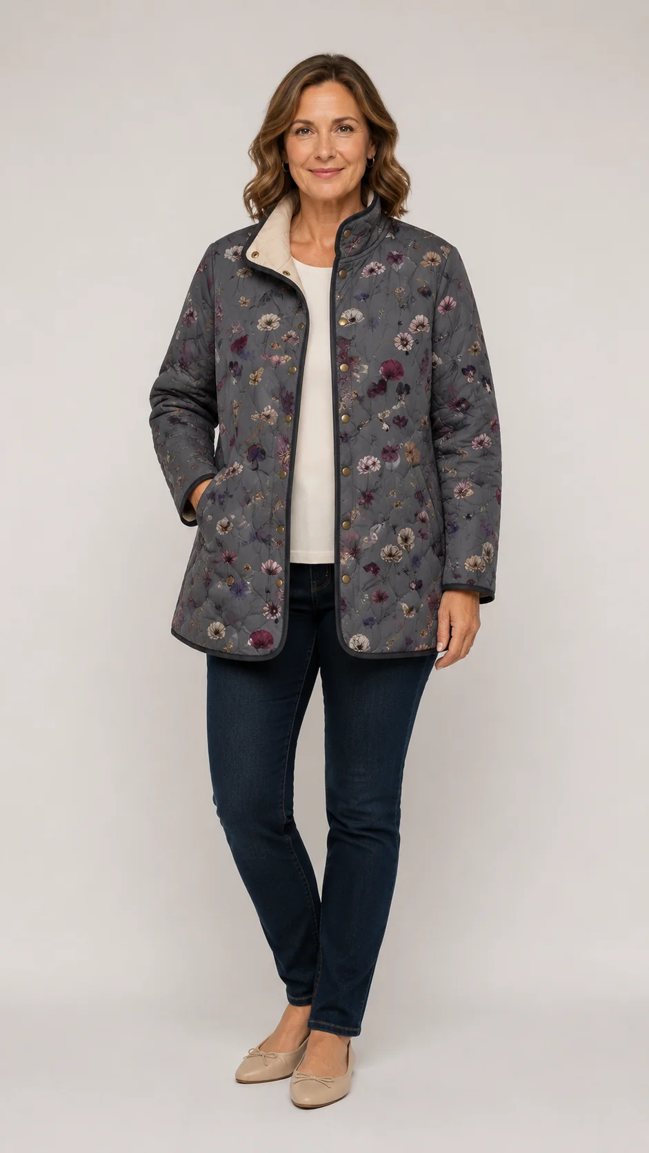 Niva | Veste matelassée imprimé floral vintage