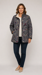 Niva | Veste matelassée imprimé floral vintage
