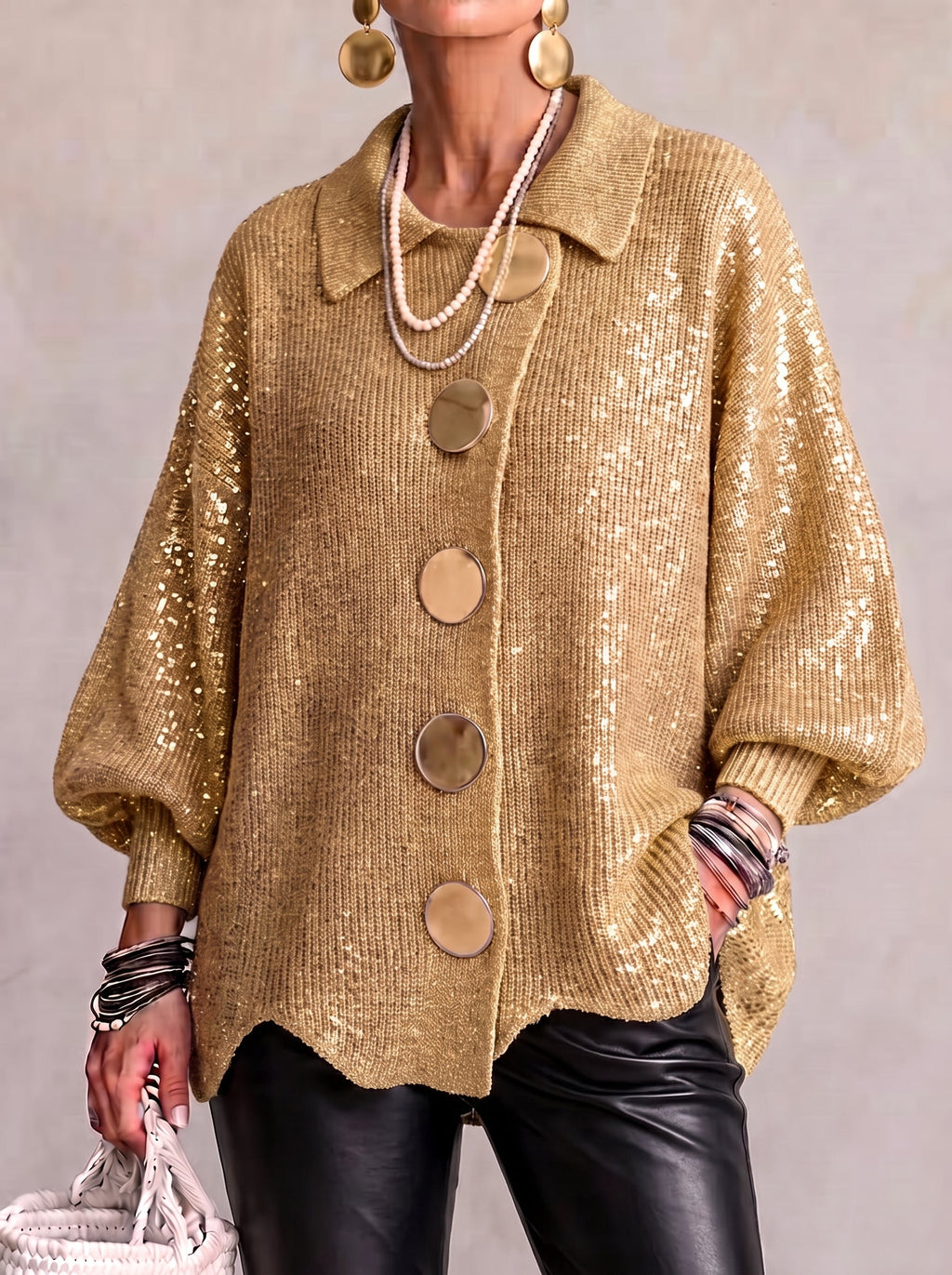 Lisette | Cozy Scalloped Hem Cardigan