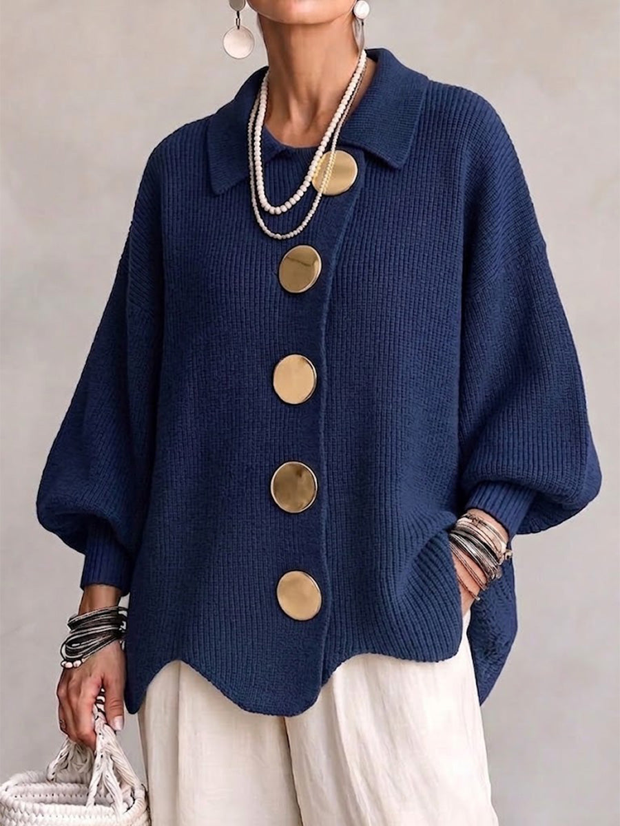 Lisette | Cozy Scalloped Hem Cardigan