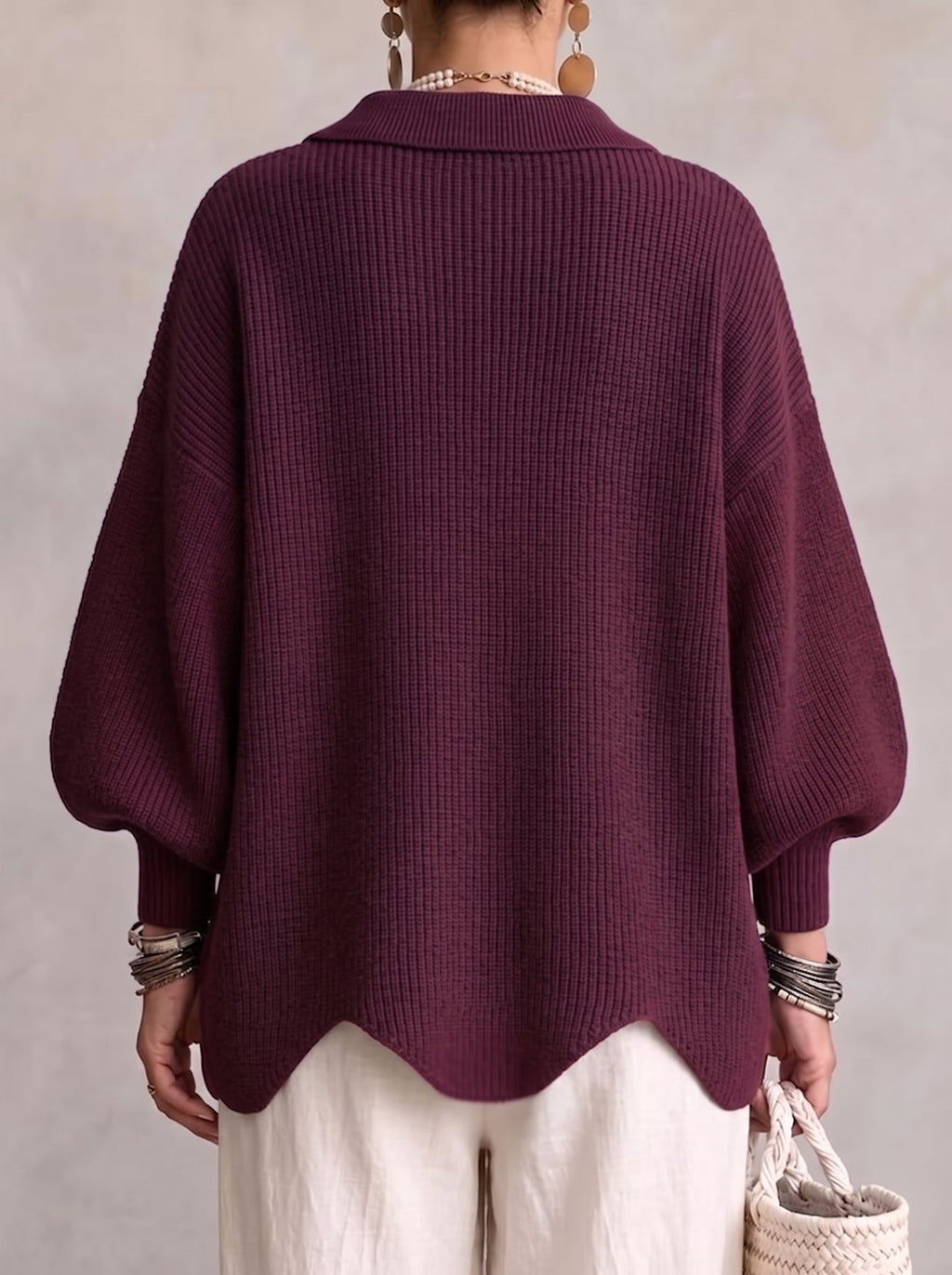 Lisette | Cozy Scalloped Hem Cardigan