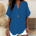 Véronique | Relaxed V-Notch Blouse (Restocked)