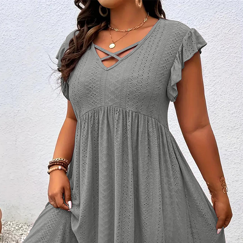 Merle | Ruffle V-Neck Dress